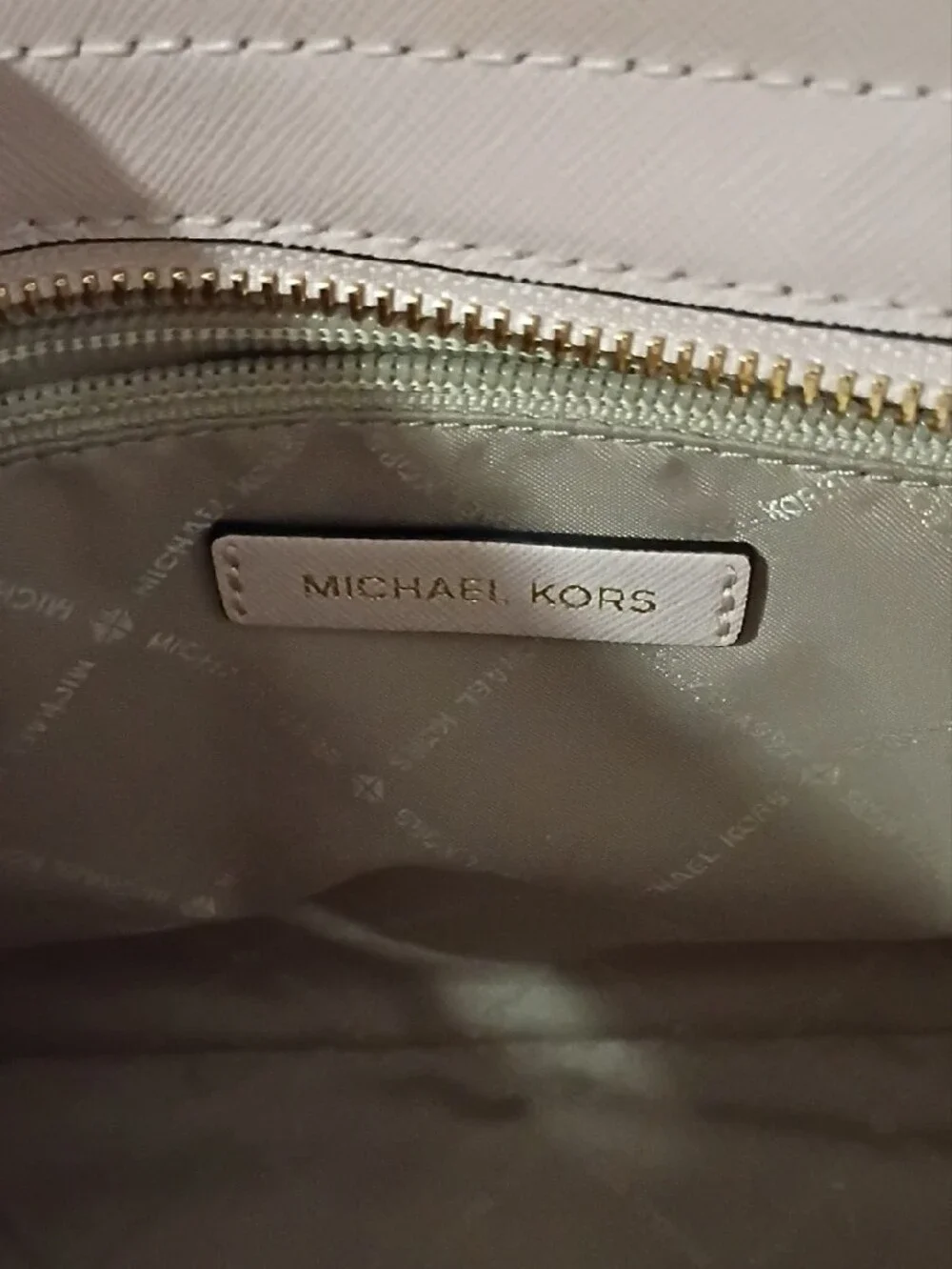 Michael Kors Pale Blush Leather Satchel with Gold Hardware